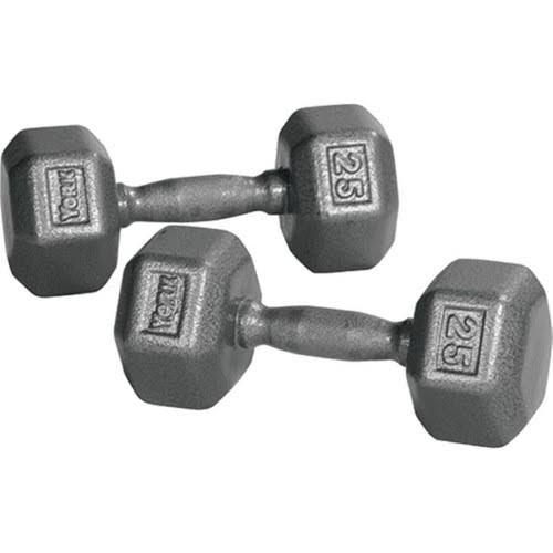 Pro Hex Dumbbell with Cast Ergo Handle, Grey - 30 lbs X679077
