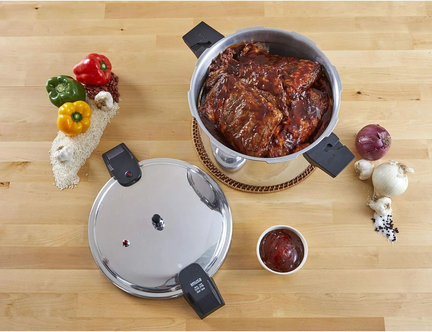 16Qt Jumbo Stovetop Pressure Cooker With Regulator And Side Handles U5038