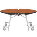 48x22 Round Mobile Cafeteria Table with Chrome Frame S184