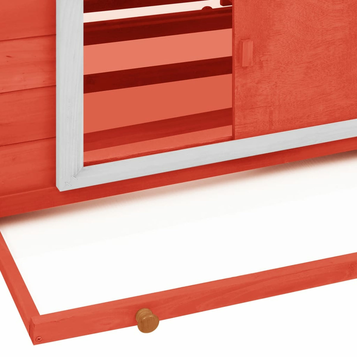 Red Wooden Chicken Coop with Pull Out Tray and Nest Box Z333803