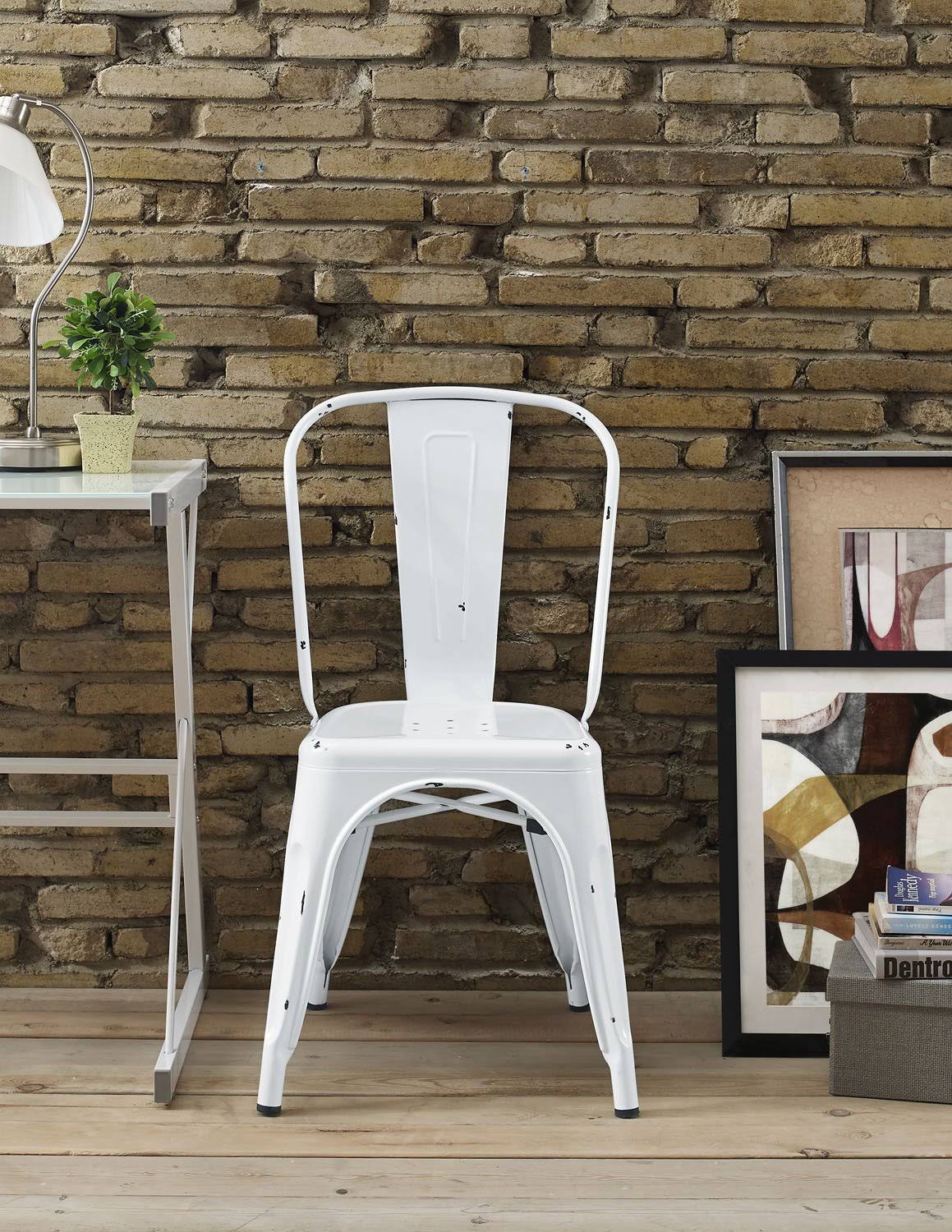 Navy Blue Metal Cafe Chair M498