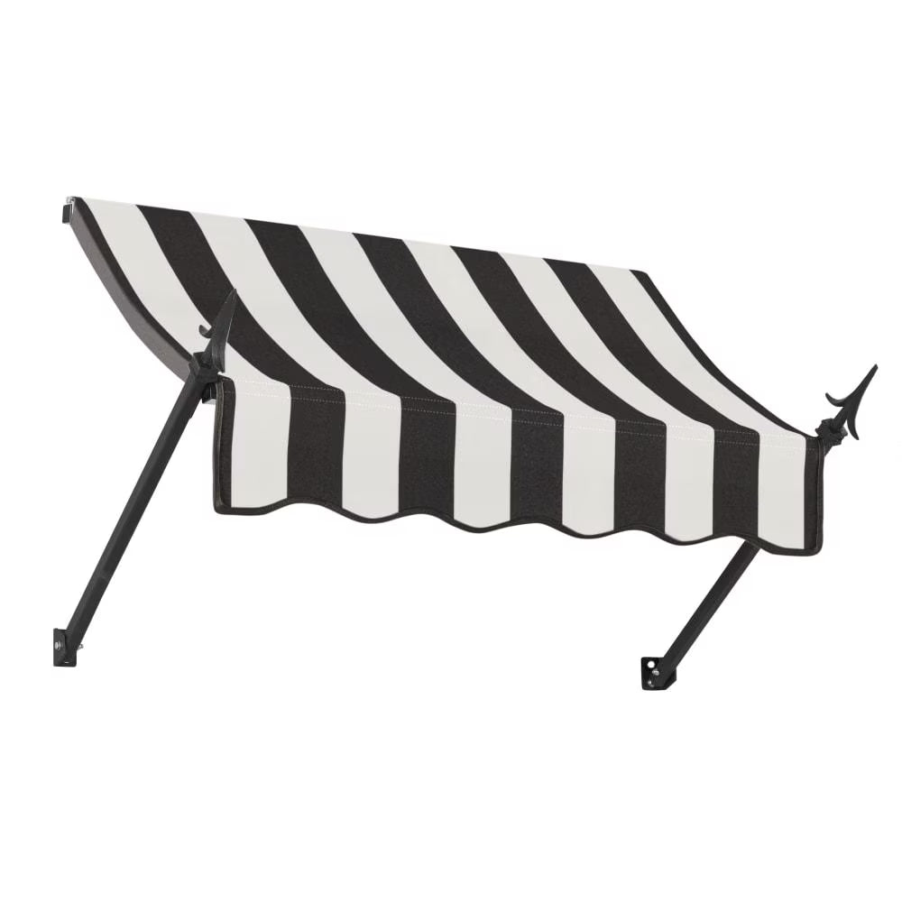Black/White Stripe Acrylic Fabric Fixed Awning I8593