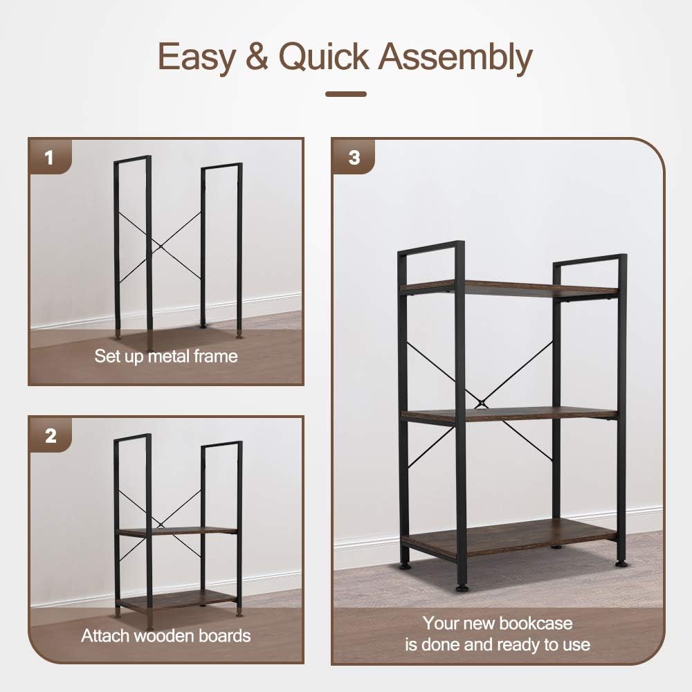 3 Tier Metal Frame Bookshelf F505707