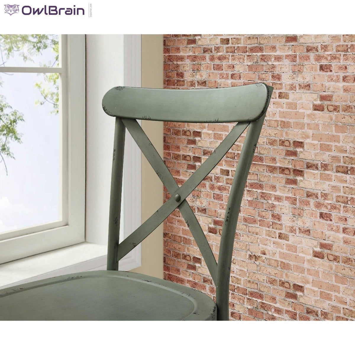 Distressed Green Dining Chair, Set of 2 B5329