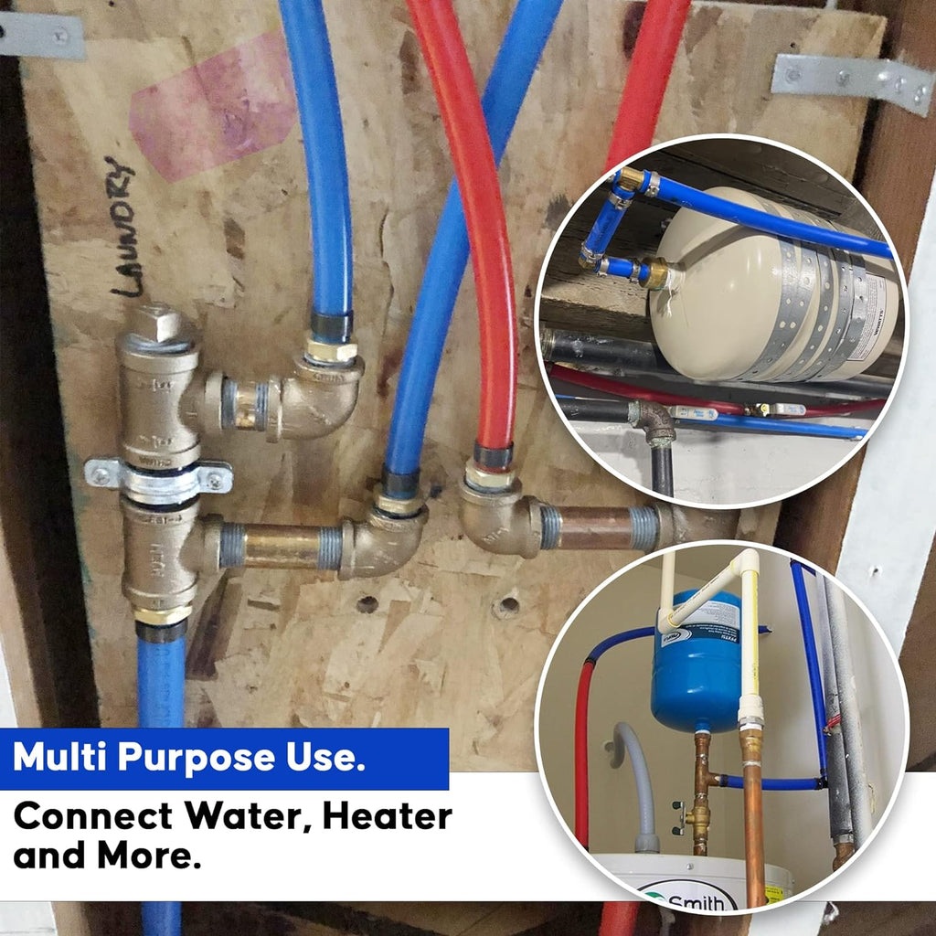 2 Rolls 1/2 Inch X 50 Ft Blue And Red PEX Pipe N718