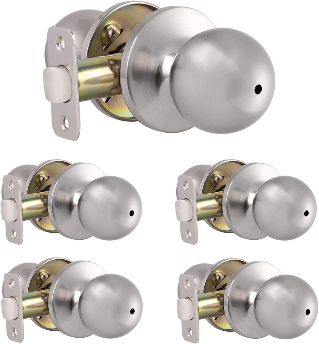 Keyless Privacy Door Handle Lockset, Satin Nickel, 10 Pack A46893