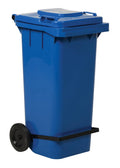 32 Gal Trash Cans with Foot Lid Lifter Blue R374035