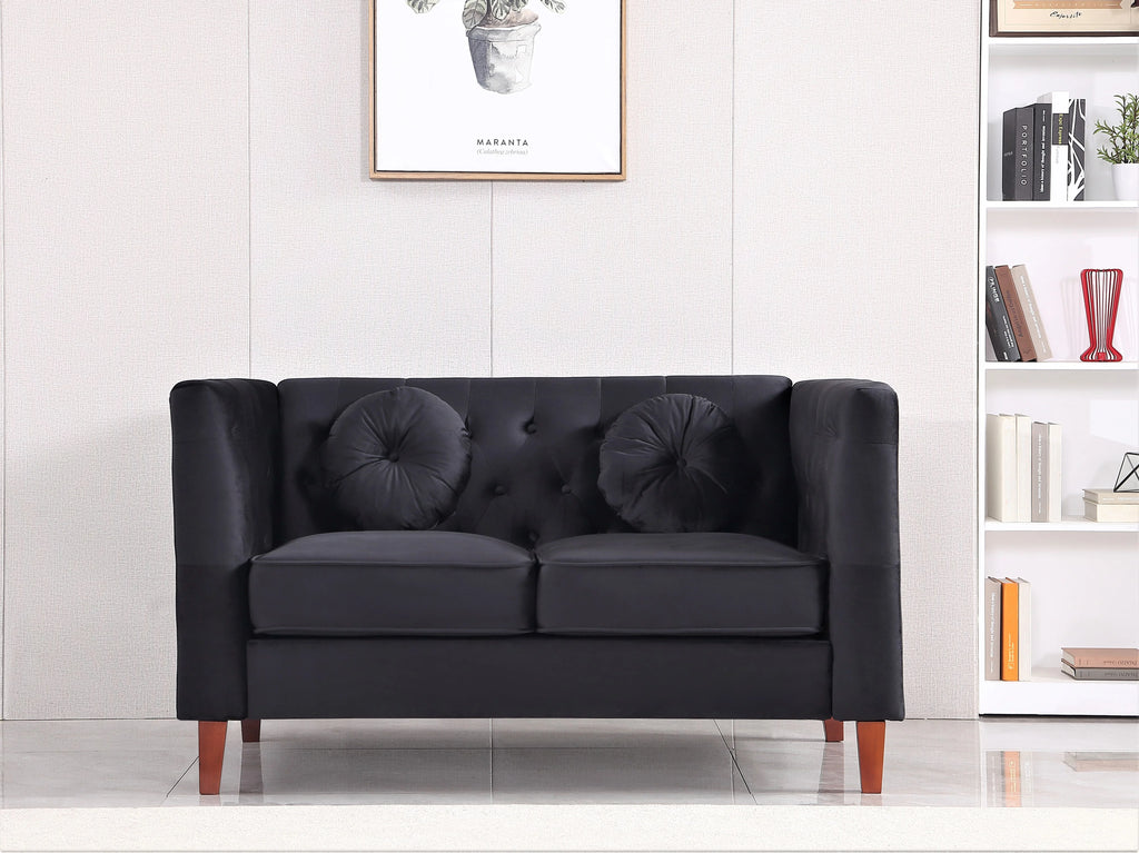 Black Velvet 3Pcs Living Room Set X7557