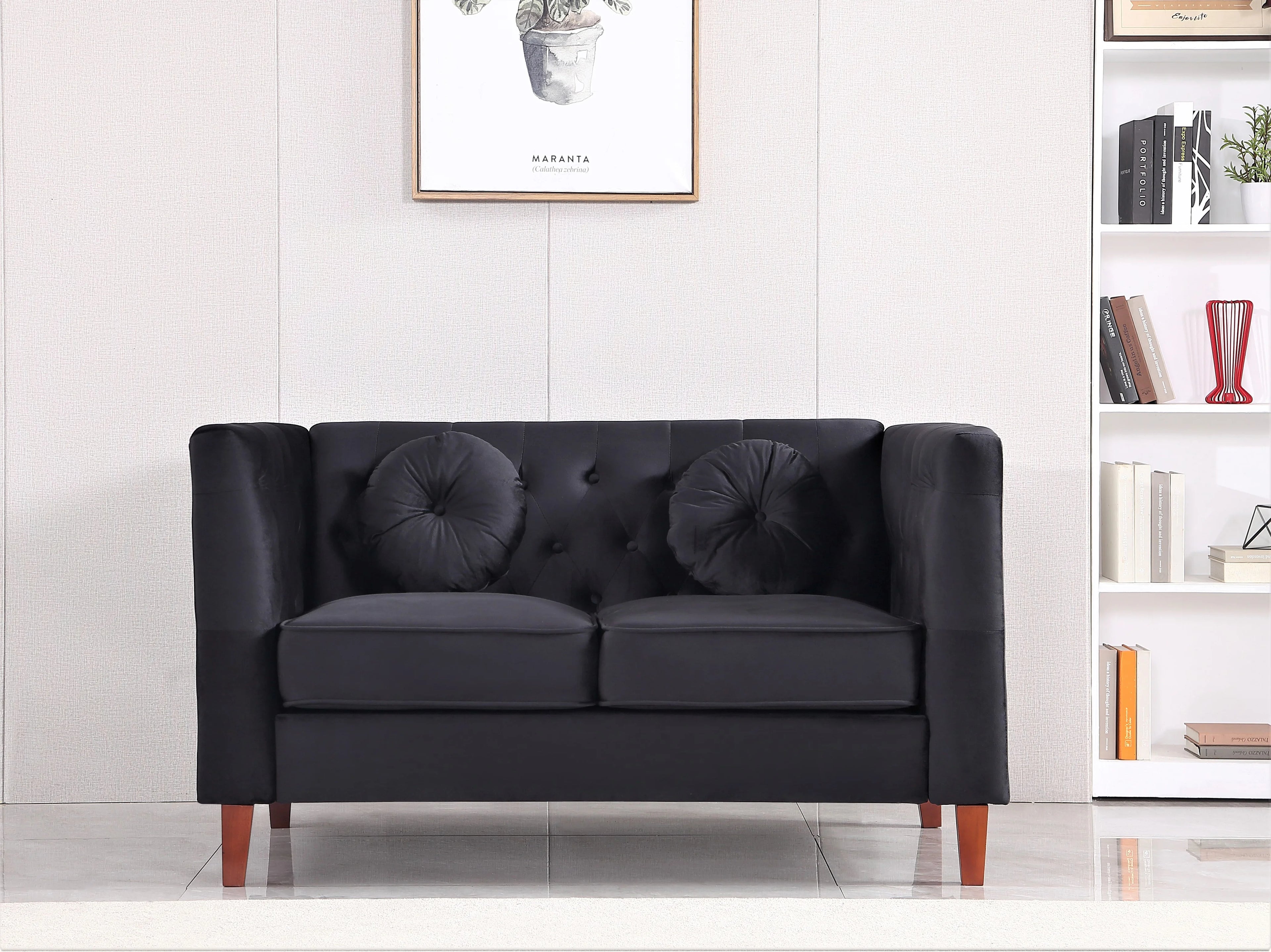 Black Velvet 3Pcs Living Room Set X7557