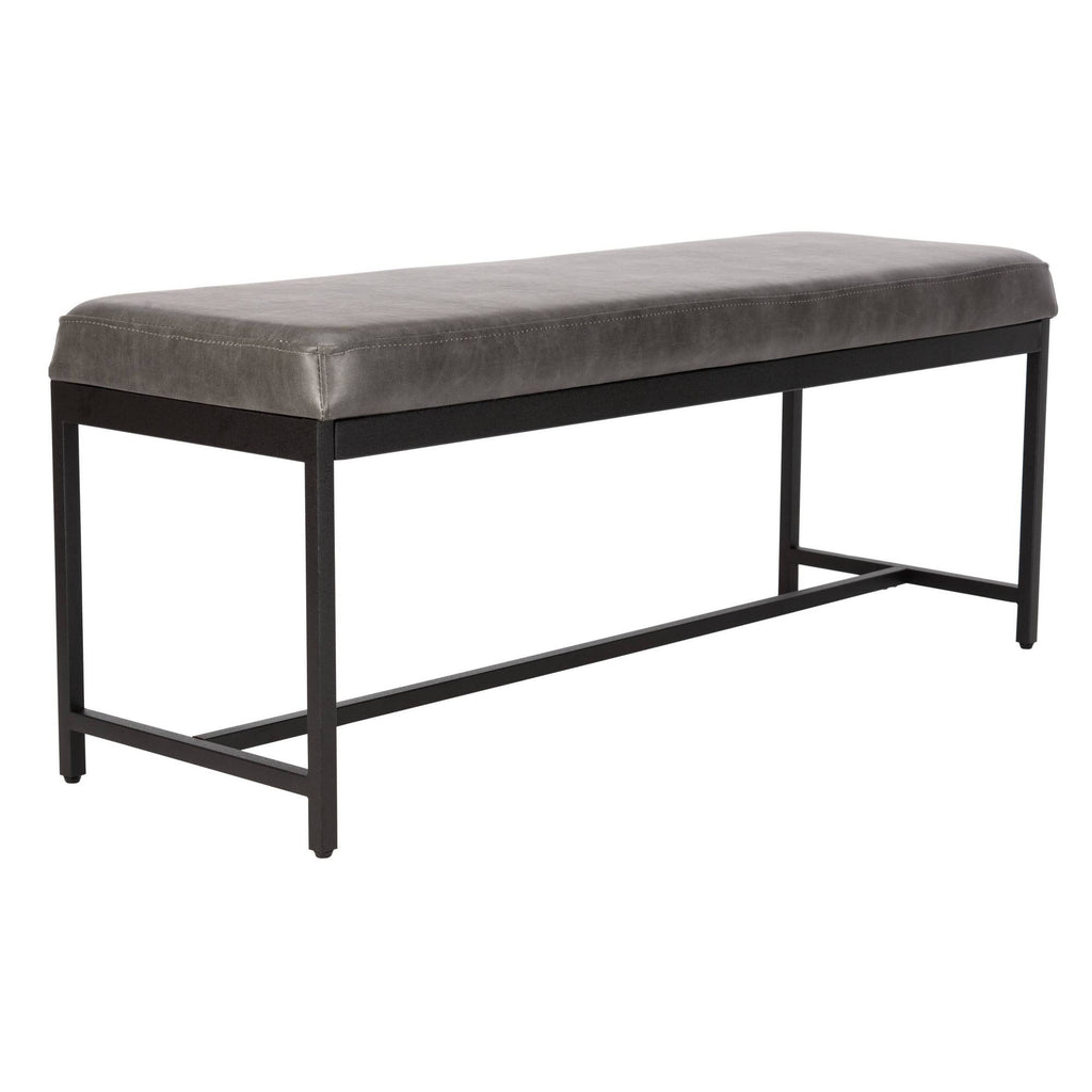 Grey Faux Leather Bench P698917