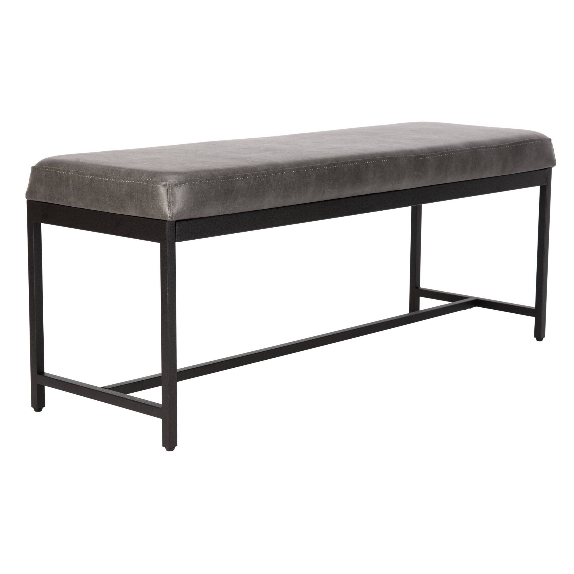 Grey Faux Leather Bench P698917