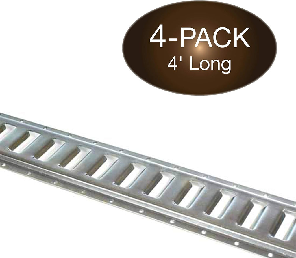 Two 4-ft Hot-Dipped Galvanized Steel E Track Tie-Down Rails O4038