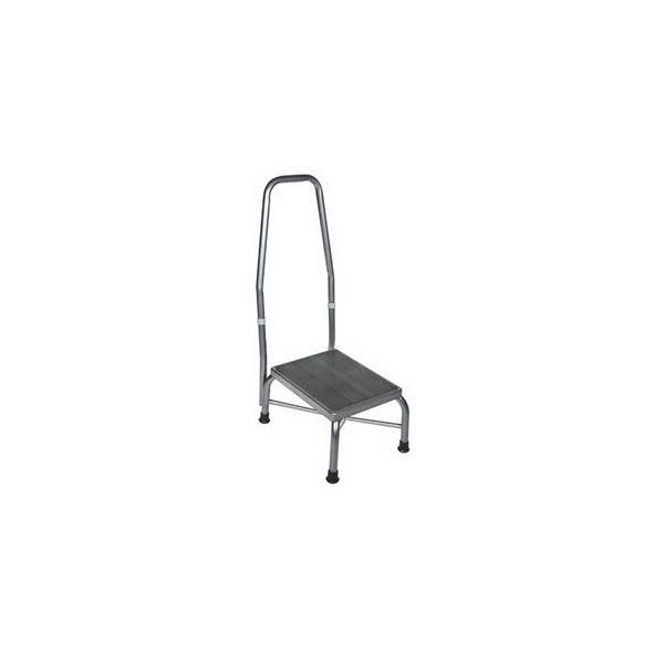 Heavy Duty Bariatric Footstool with Handrail and Non Skid Rubber D255