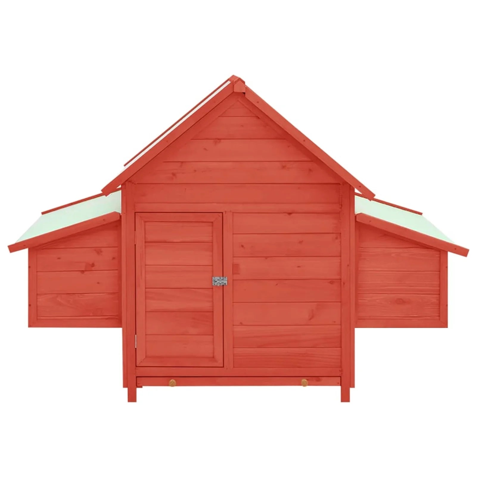 Red Wooden Chicken Coop with Pull Out Tray and Nest Box Z333803