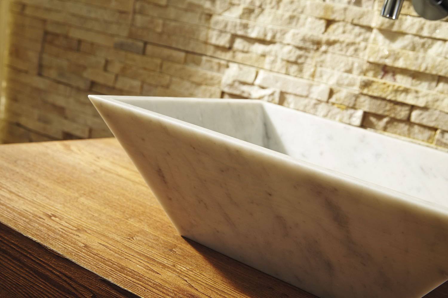Bianco Carrara Marble Vessel Bathroom Sink I7598