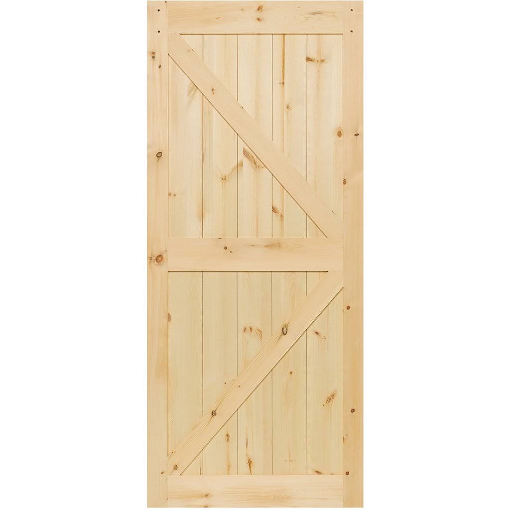Solid Pine Unfinished Barn Door Slab F70132