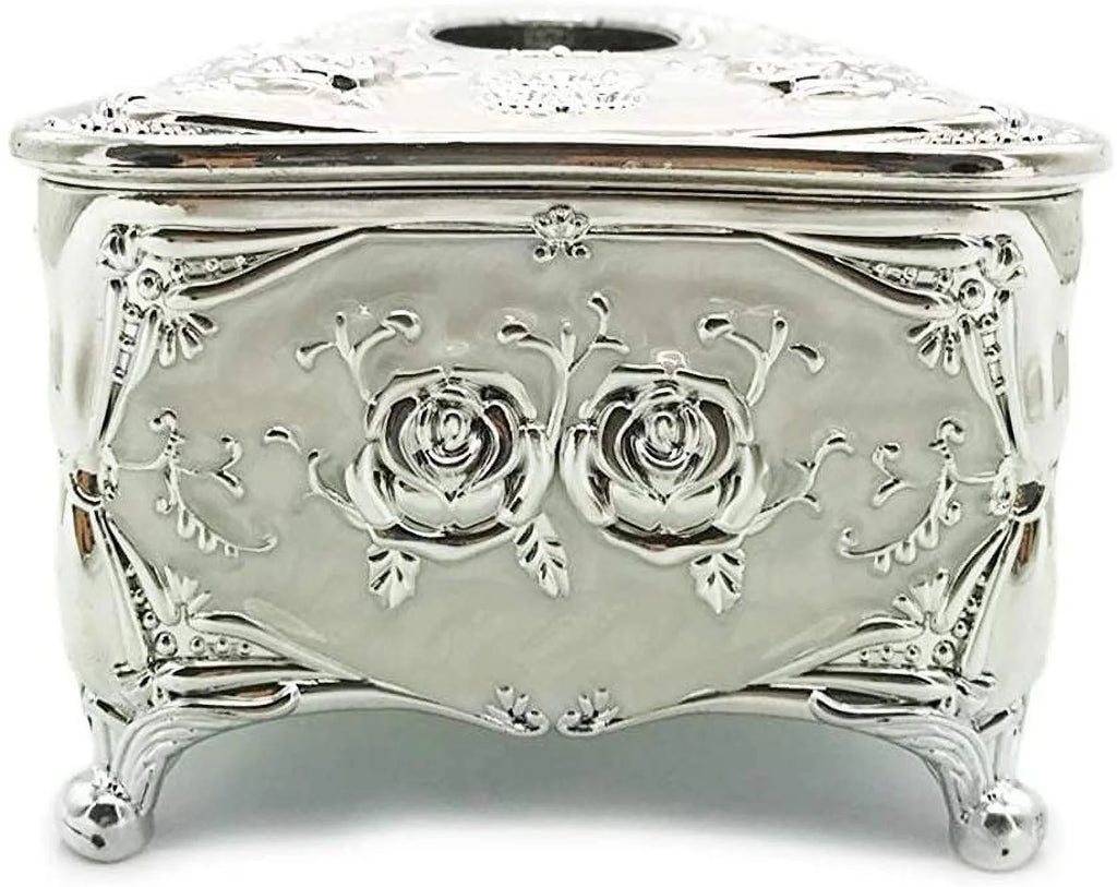 Silver Plastic Tissue Box Holder Cover N2048