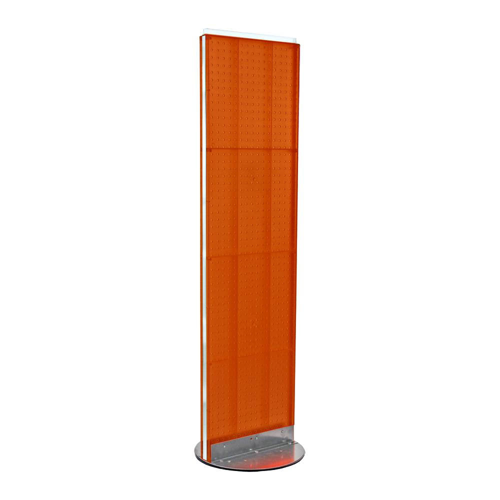 Orange Styrene Pegboard Floor Display on Revolving Base P5127