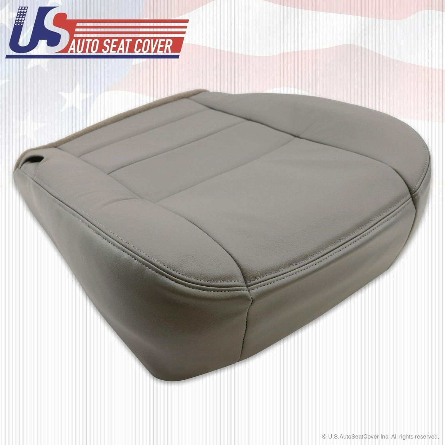 Gray Leather Driver Bottom Seat Cover Z29106