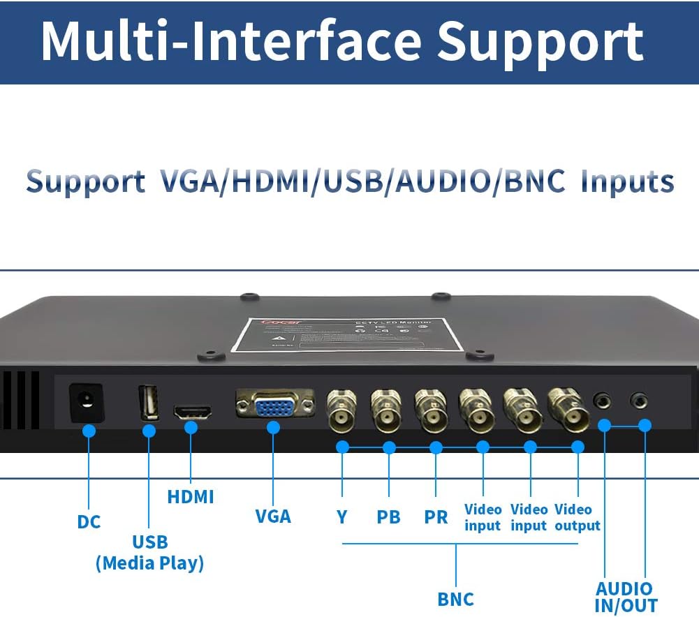 19.5 16:9 1600x900 TFT LCD CCTV Monitor with BNC VGA HDMI N7097