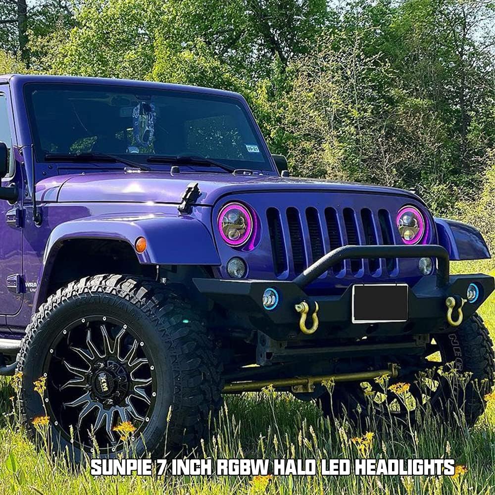 7 inch RGBW Halo LED Headlights and 4 inch Fog Lights Combo L87280