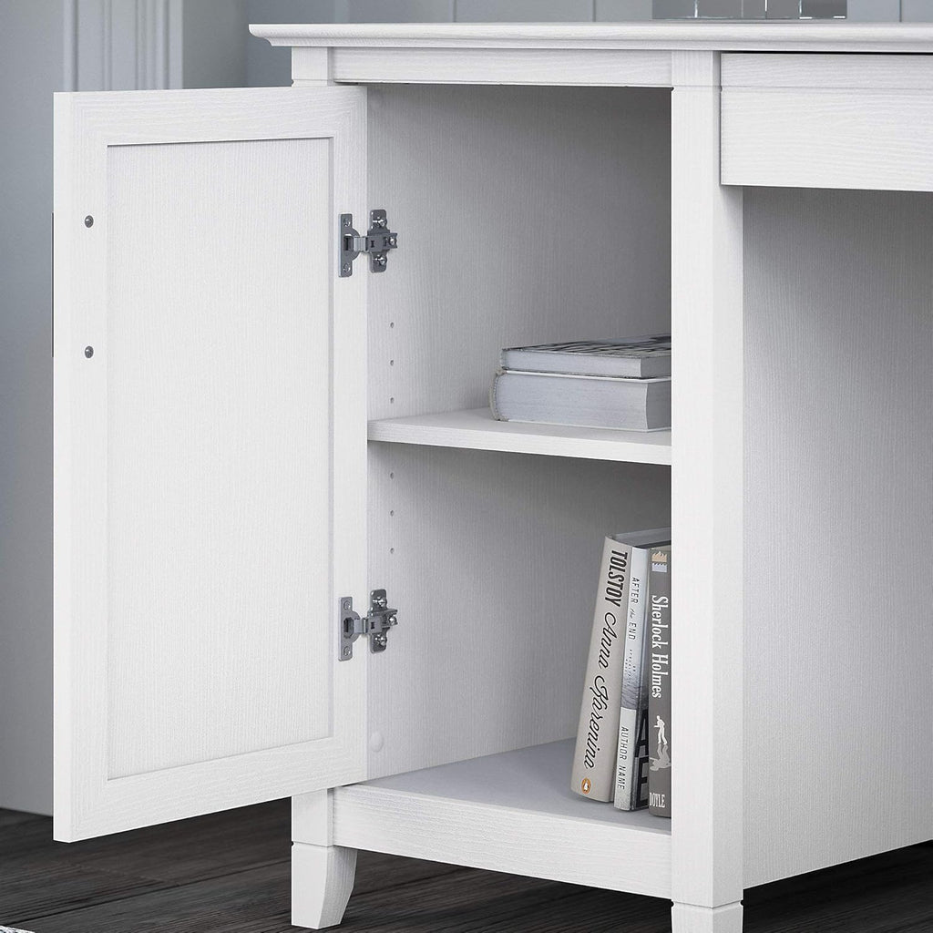 54W Computer Desk with Storage and 2 Drawer Mobile File Cabinet, Pure White Oak M81999