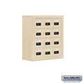 8 in. Cell Phone Storage Locker - 4 Door High Unit - 12 A Doors - Sandstone - Surface Mounted - Resettable C79559