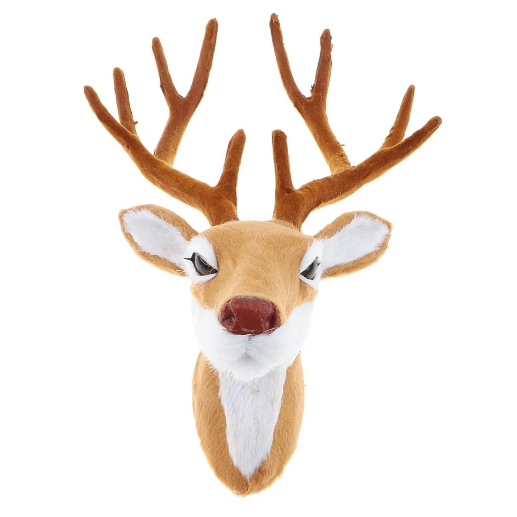 Stuffed Deer Head Wall Hanging Decor E977357