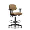 Taupe Ergonomic Drafting Chair with Glides O5864
