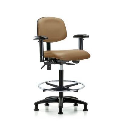 Taupe Ergonomic Drafting Chair with Glides O5864