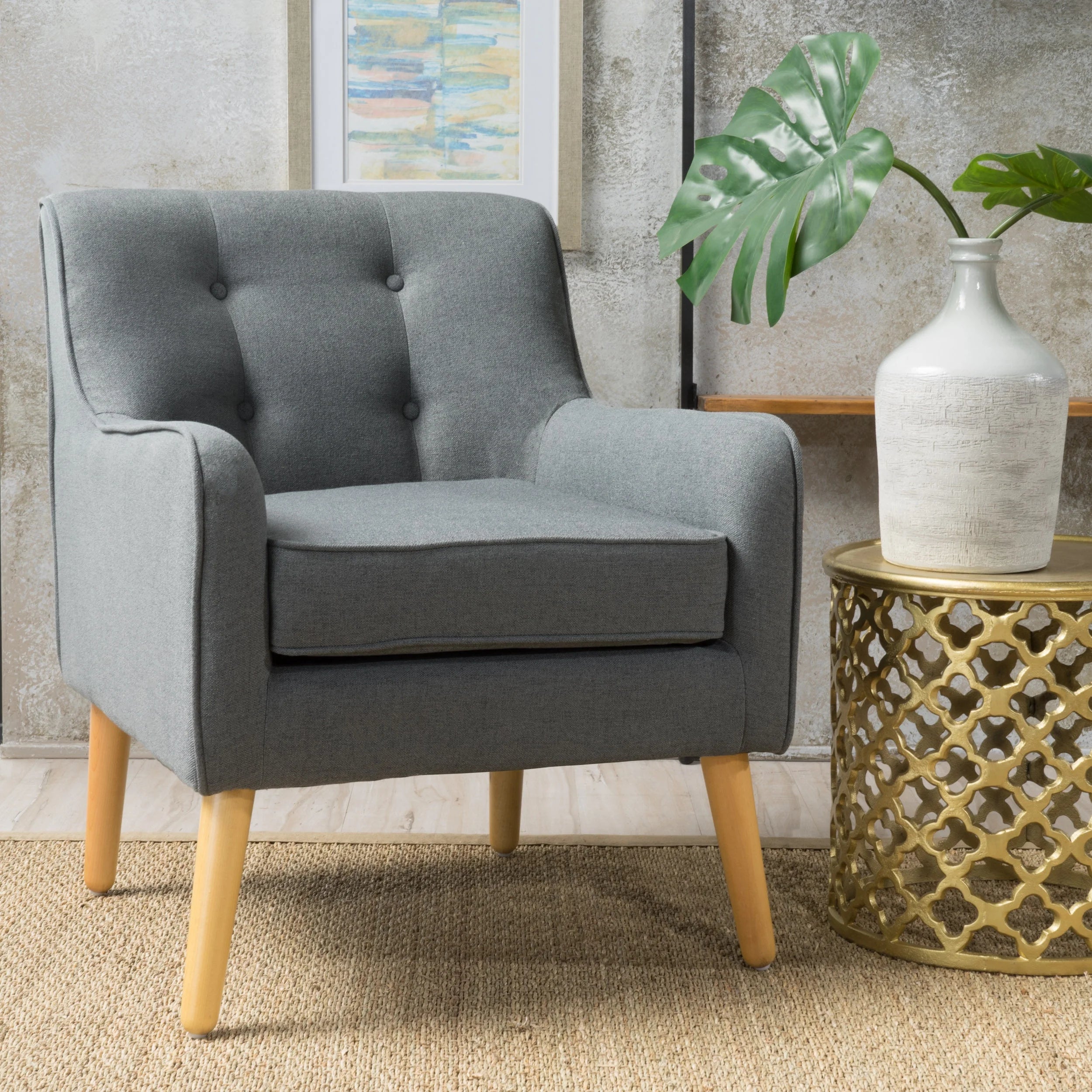 Charcoal Fabric Arm Chair W972