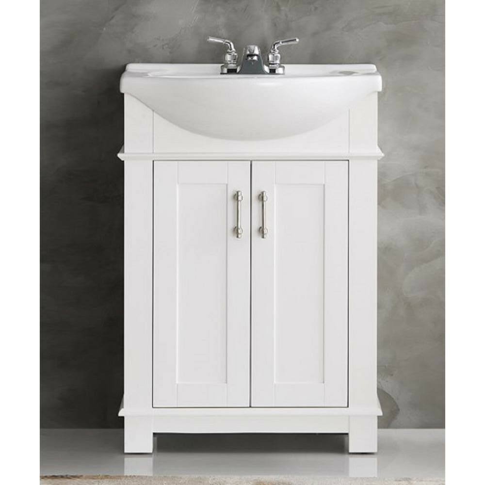 White Ceramic Top Bathroom Vanity Cabinet T32970