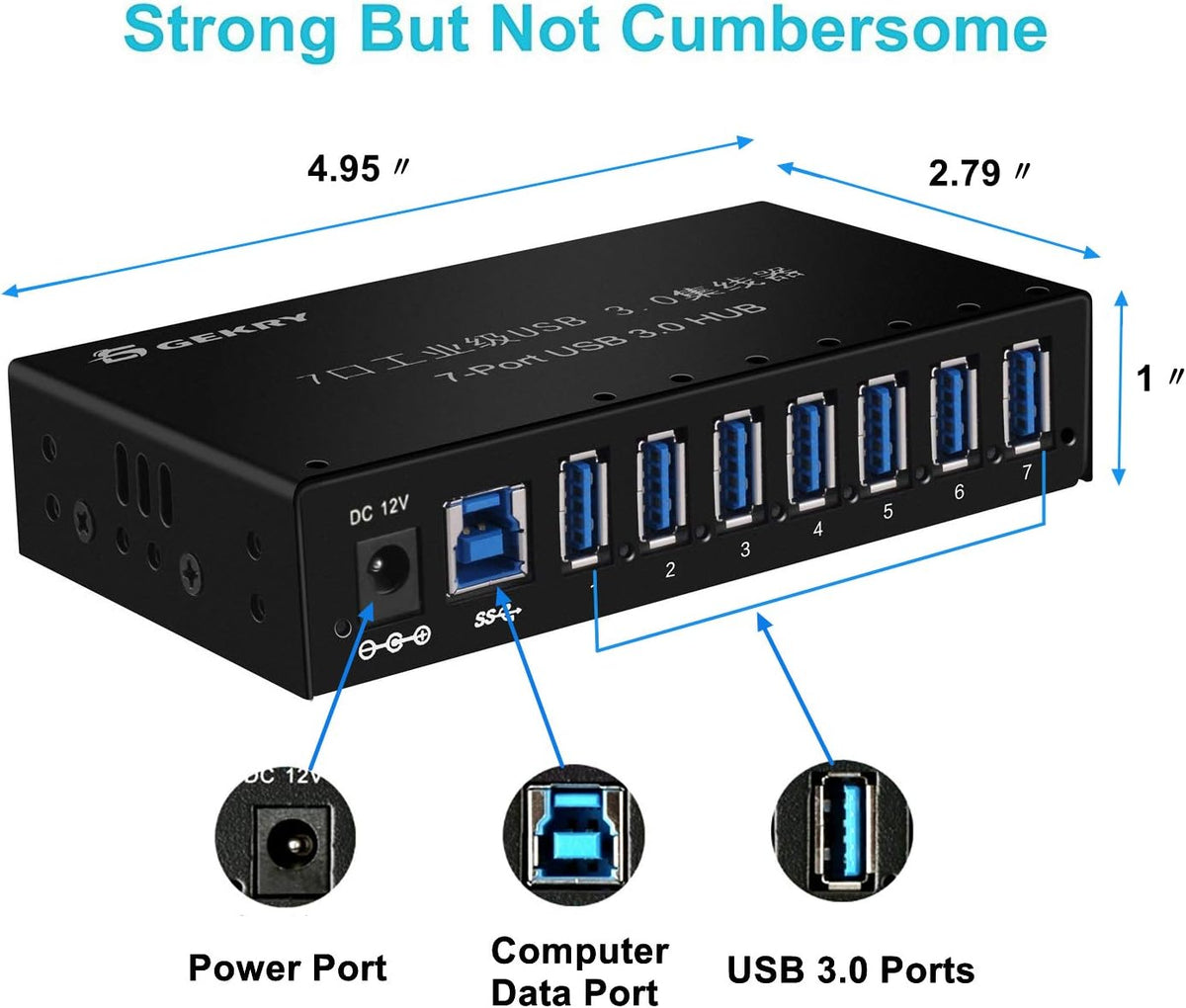 7-Port Powered USB 3.0 Hub with AC Adapter M671200