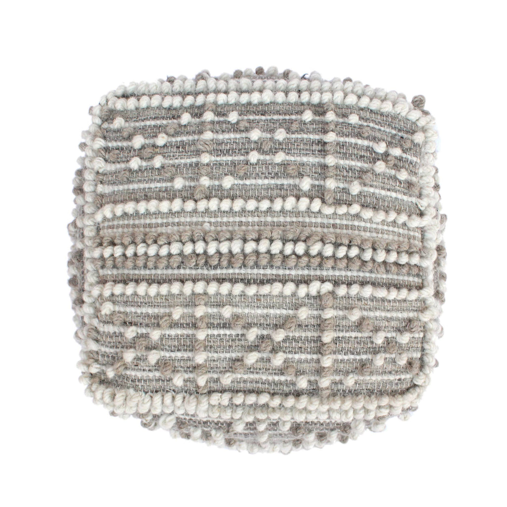 Wool and Cotton Pouf Ottoman X8807