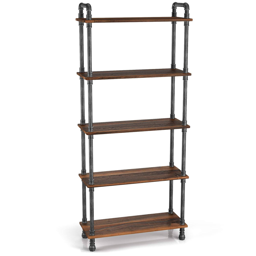 5-Tier Solid Pine Wood Bookcase L120