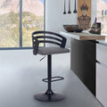 Gray/Black Faux Leather Swivel Bar Stool Z75467