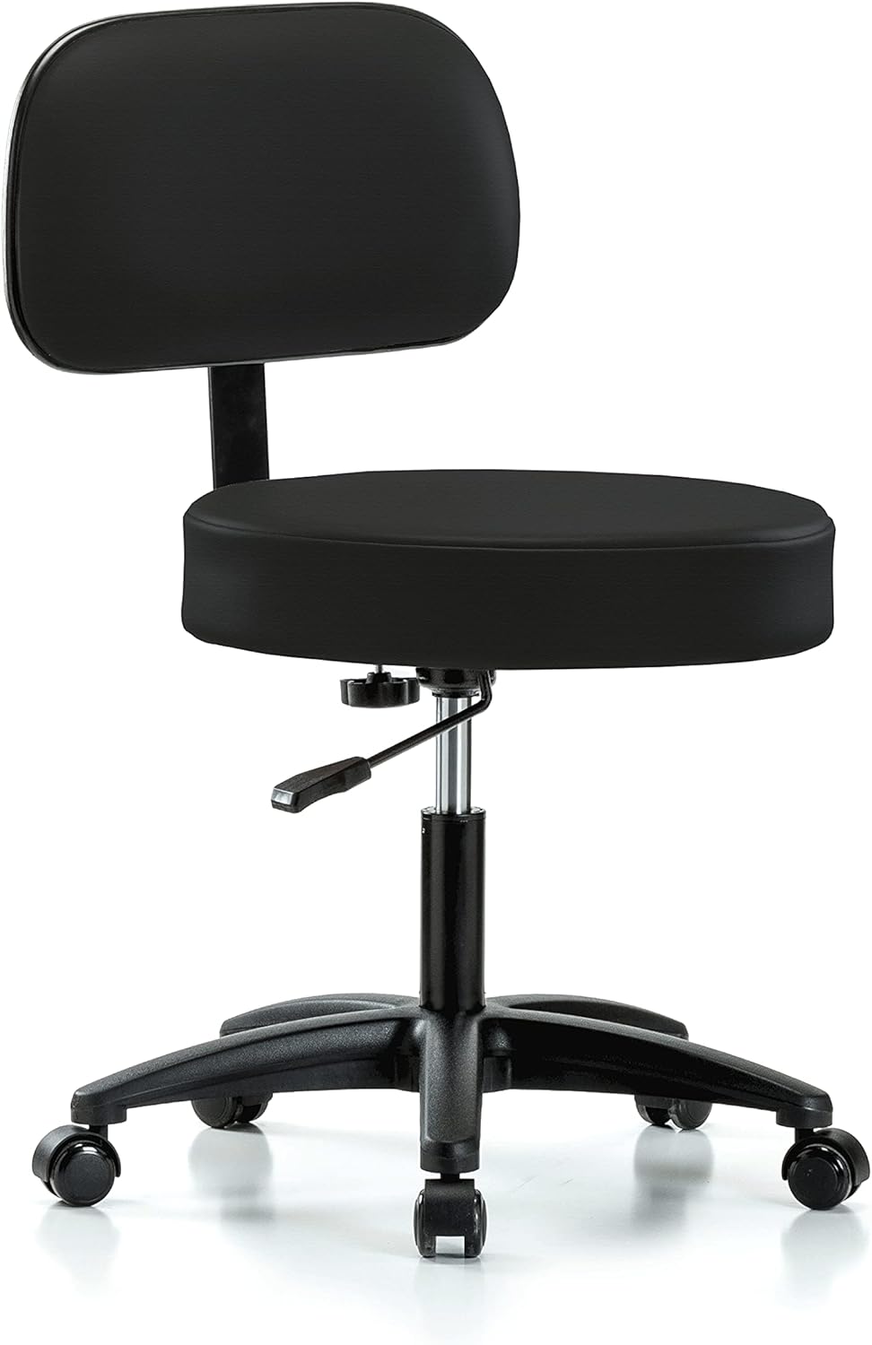 Rolling Height Adjustable Exam Stool with Back C726