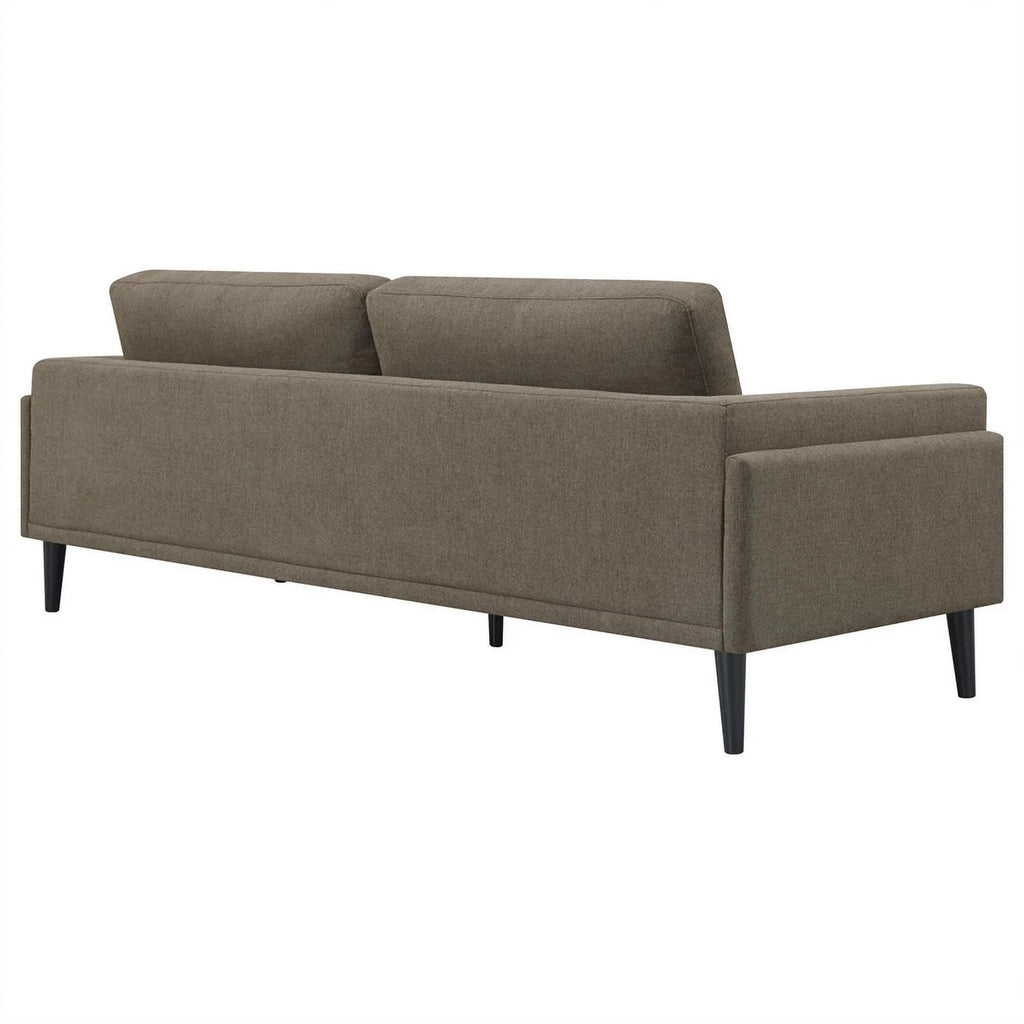 Brown Upholstered Fabric Sofa with Track Arms B75017