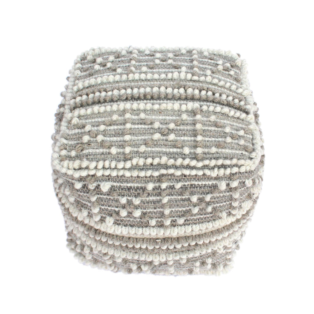 Wool and Cotton Pouf Ottoman X8807