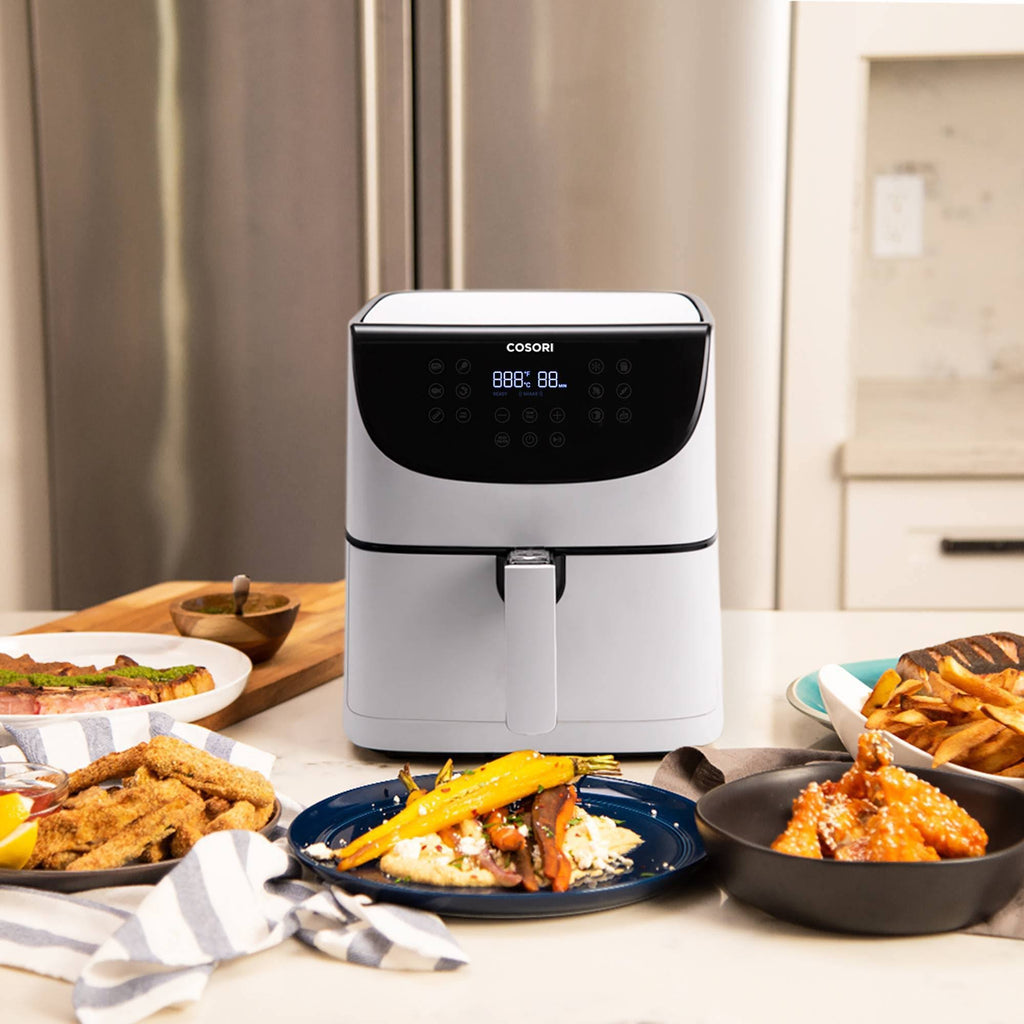 3.7 qt Air Fryer and Skewer Rack Set White Q48479