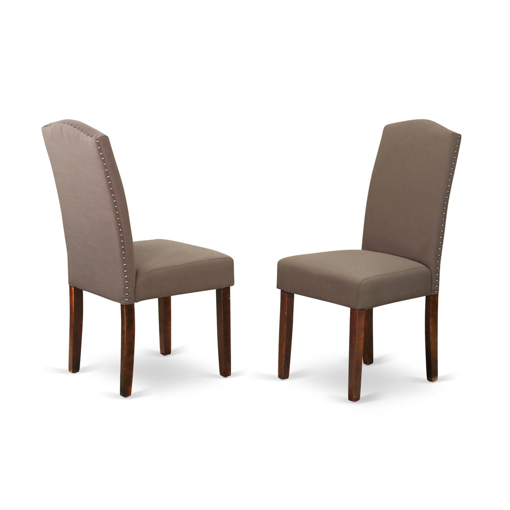 Linen Fabric Chair Set of 2 with Oak Leg S74046