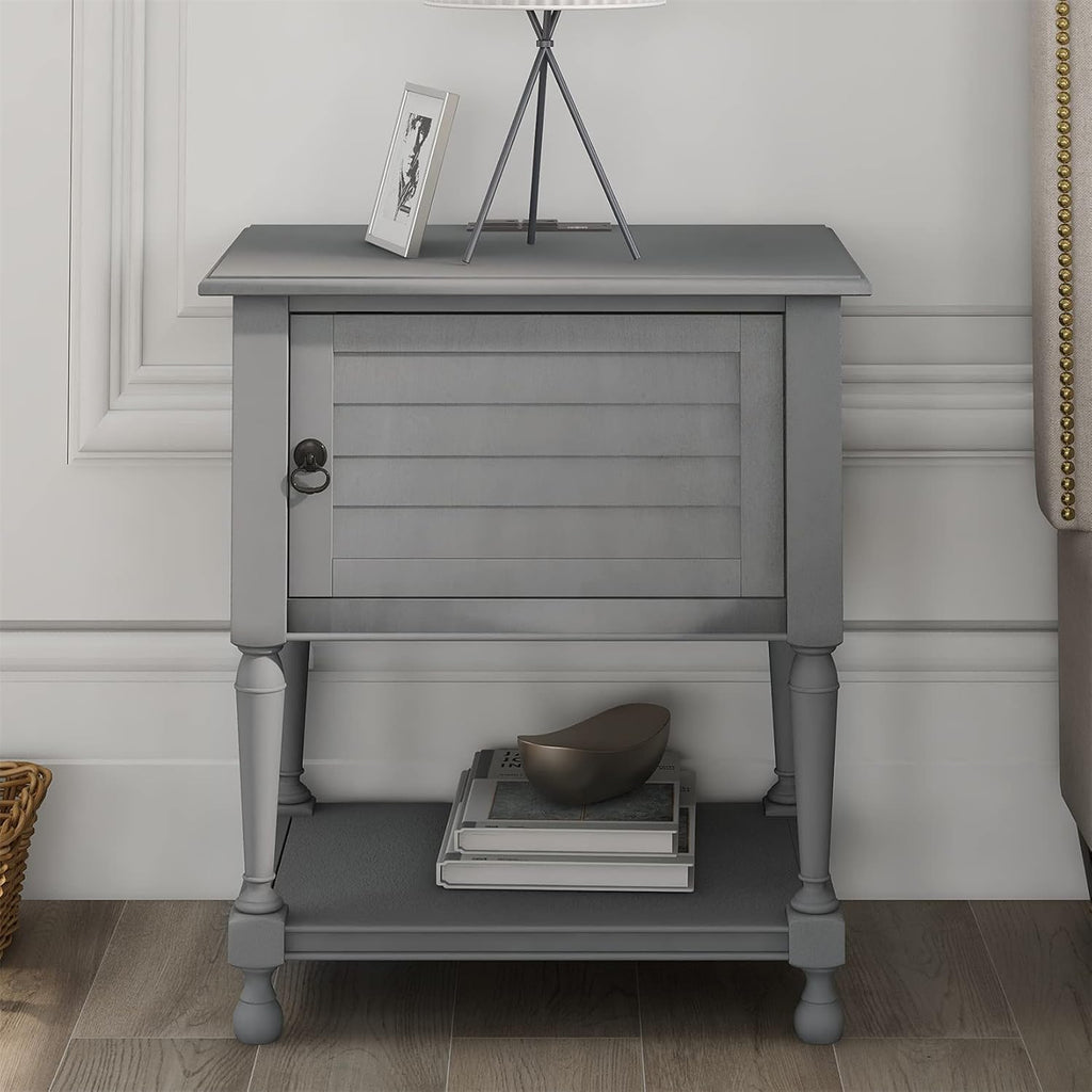 Rustic Gray 3-Drawer Wood Nightstand C174941