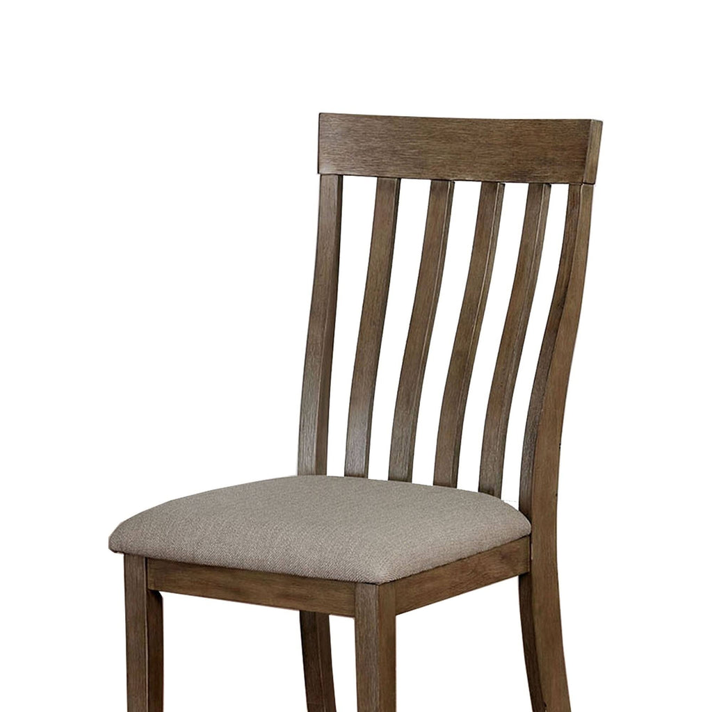 Taupe and Brown Wood Side Chair, Set of 2 Y790