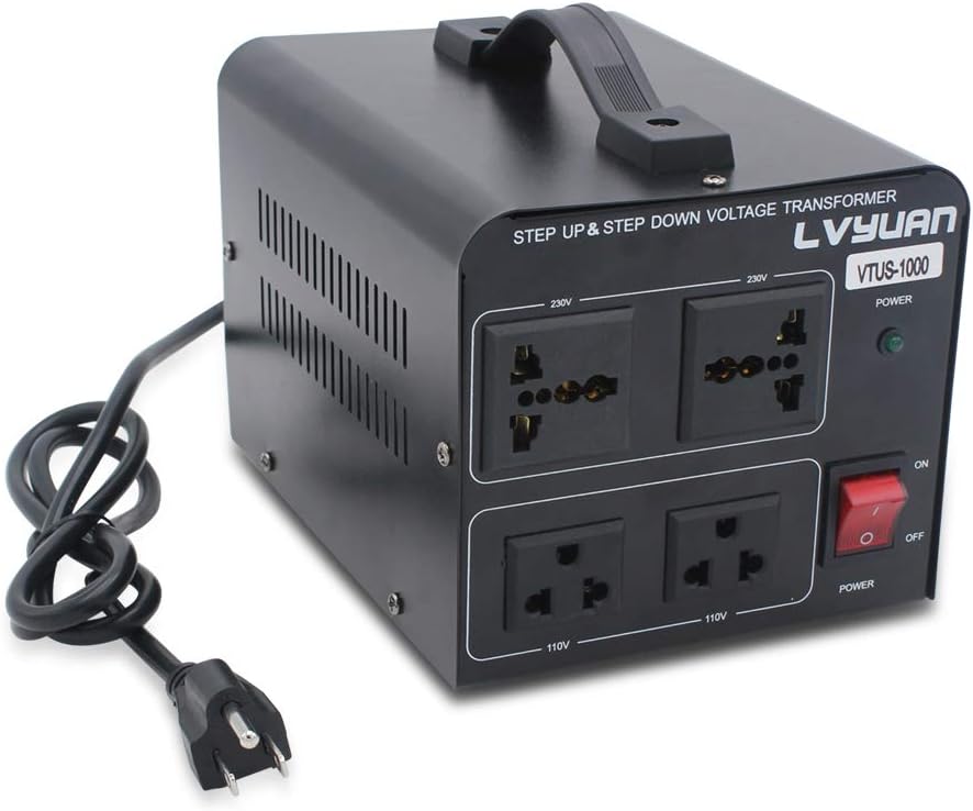 Voltage Transformer Converter 1000 Watt Step Up/Down with 2 US Outlets, 2 Universal Outlets F9759