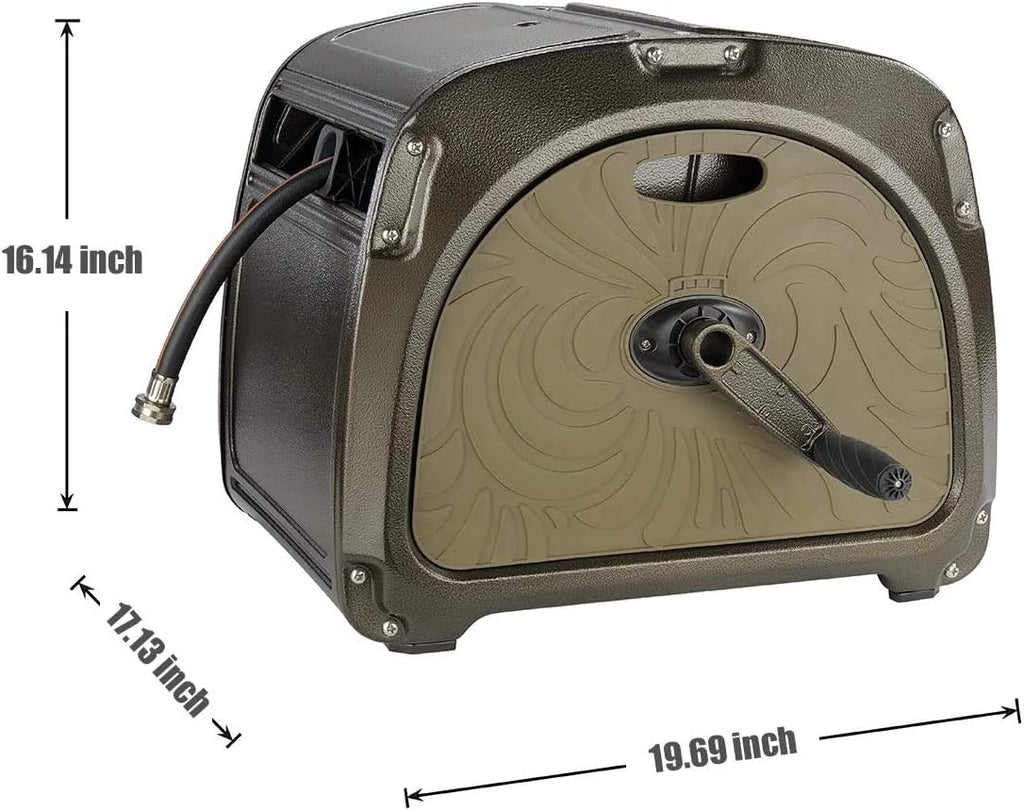 Heavy Duty Metal Garden Hose Storage Reel with Crank Handle, 150ft 5/8 Hose Capacity L503