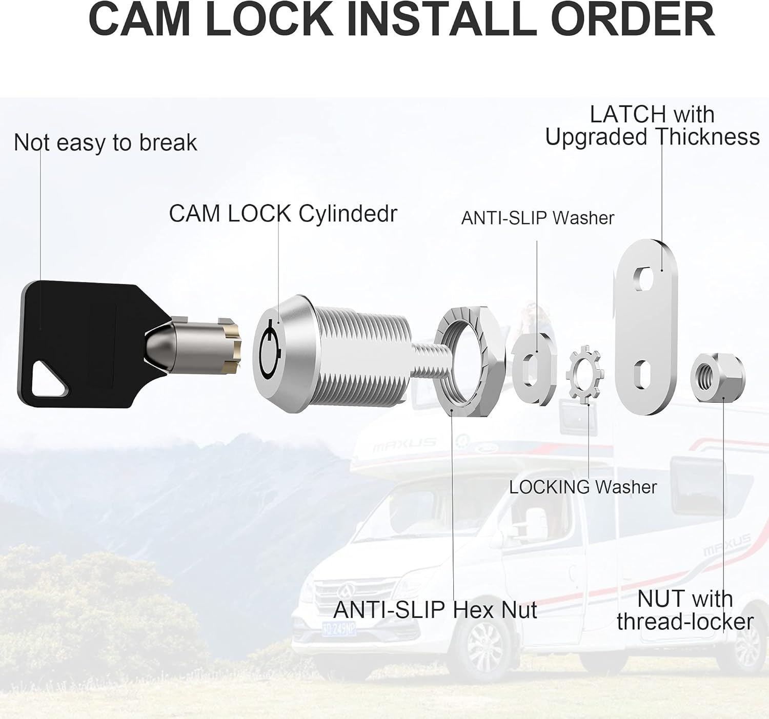 3 Pack Keyed Alike 5/8 Inch Zinc Alloy Cabinet Locks A71797