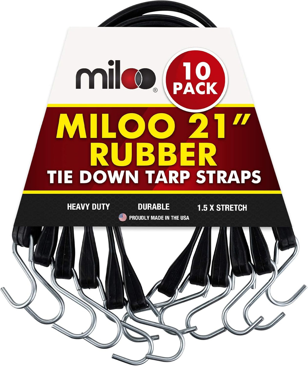 50 Pack Rubber Tarp Straps 31 Long EPDM with Crimped Hooks Bungee Cords A1899