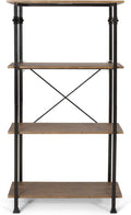 4-Layer Bookcase, Brown + Dark Bronze A645
