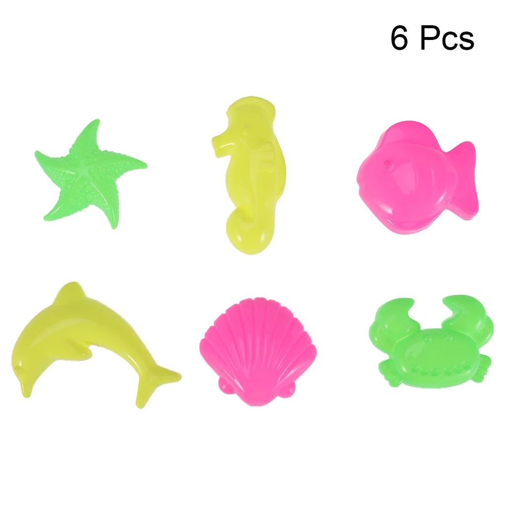 6pcs Beach Sand Toys Set Sand Tray Molds M73882