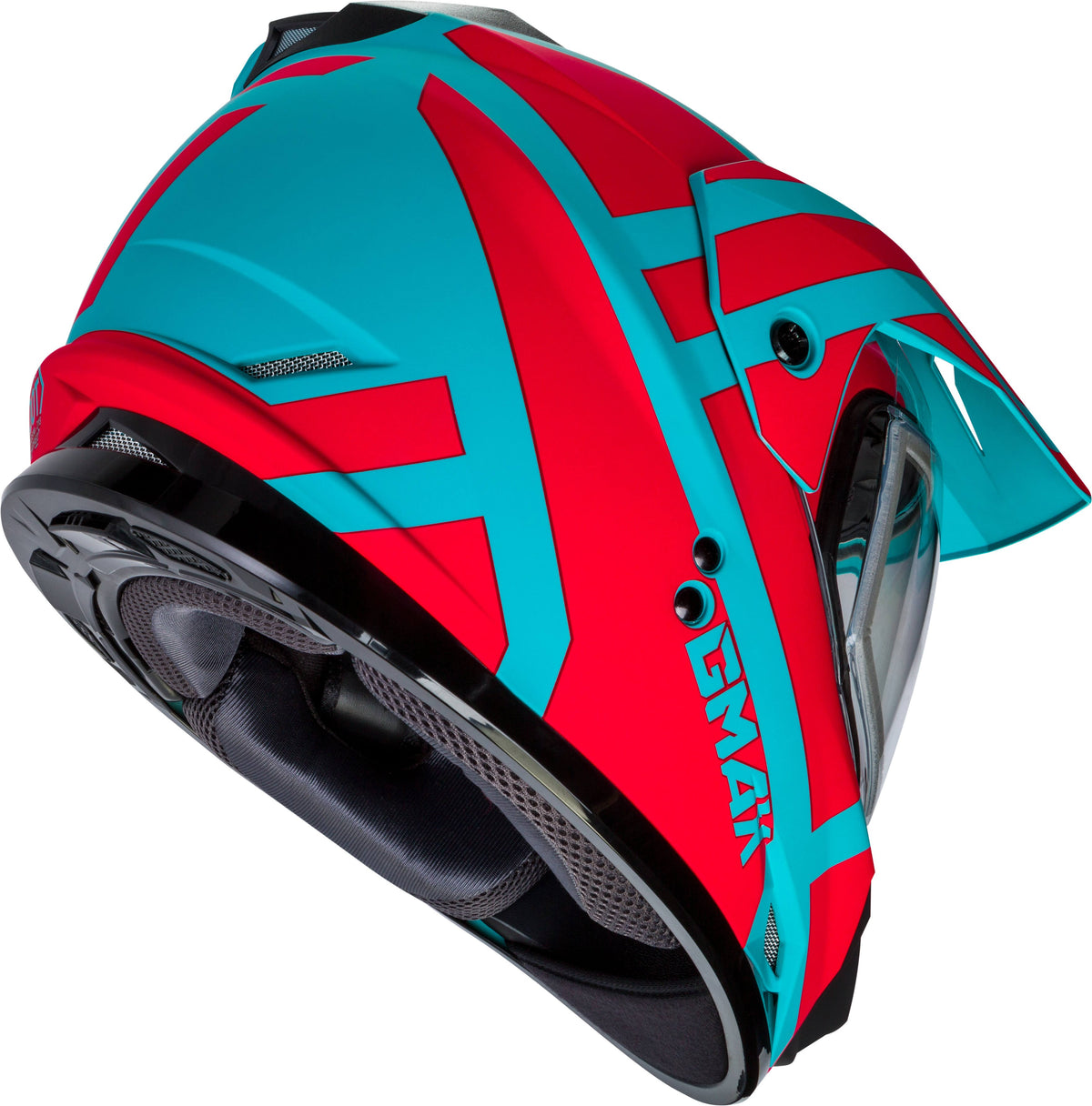 Matte TEAL/ORG Snow Helmet with Elec Shield R547003